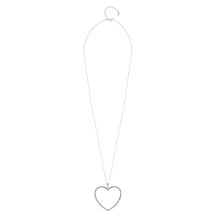 SILVER CRYSTAL HEART NECKLACE#SQHX081213RH (RH21)
