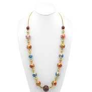 MULTI- COLOR RESIN AND GLASS BEAD INDIAN NECKLACE #FWNK-1908-69 (RE27)