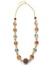 MULTI- COLOR RESIN AND GLASS BEAD INDIAN NECKLACE #FWNK-1908-69 (RE27)