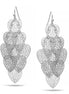 SILVER HEART FILIGREE CHANDELIER DROP EARRINGS # SQGN0904005S (ME2)