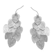SILVER HEART FILIGREE CHANDELIER DROP EARRINGS # SQGN0904005S (ME2)
