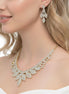 GOLD RHINESTONE CRYSTAL NECKLACE AND EARRINGS SET #SQXX0830001G (OB23/TD13)