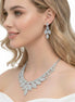 SILVER RHINESTONE CRYSTAL NECKLACE AND EARRINGS SET #SQXX0830001S(TF11)