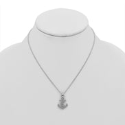 SILVER ANCHOR CRYSTAL RHINESTONE PENDANT NECKLACE #SQXL0815S (SC14)