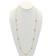 GOLD  RED EYE LONG NECKLACE #SQGN081226RD (MH17)