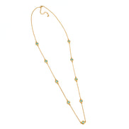 GOLD TURQUOISE EYE LONG NECKLACE#SQGN081226TQ (MH17)