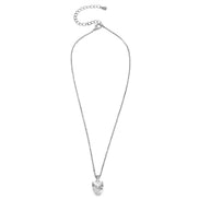SILVER CRYSTAL HEART PENDANT NECKLACE WITH GIFT BOX #GLN1463S