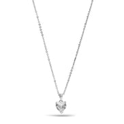 SILVER CRYSTAL HEART PENDANT NECKLACE WITH GIFT BOX #GLN1463S