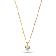 GOLD CRYSTAL HEART PENDANT NECKLACE WITH GIFT BOX #GLN1463G