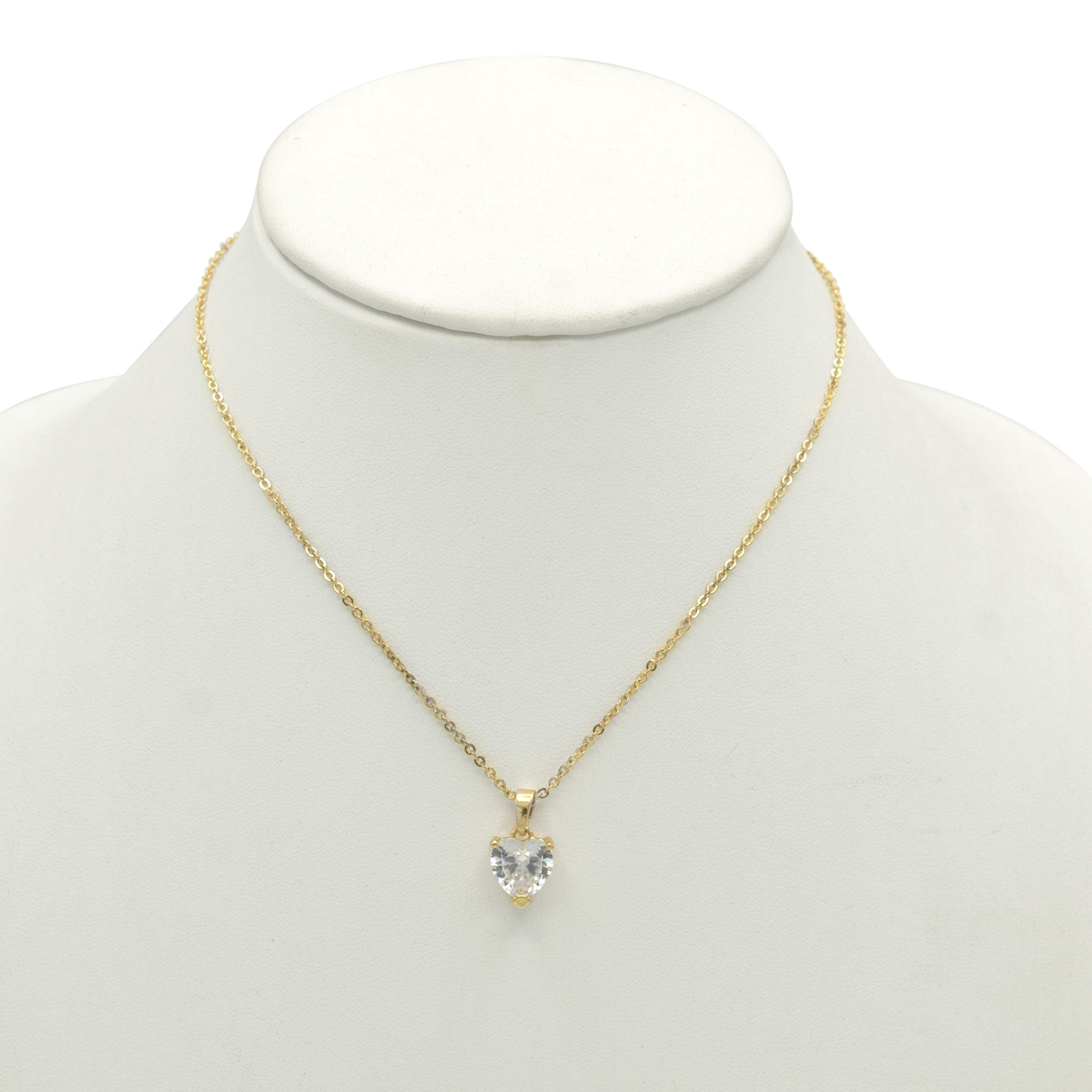 GOLD CRYSTAL HEART PENDANT NECKLACE WITH GIFT BOX #GLN1463G