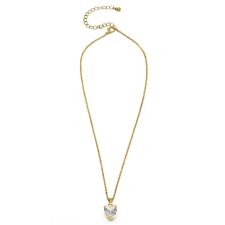 GOLD CRYSTAL HEART PENDANT NECKLACE WITH GIFT BOX #GLN1463G
