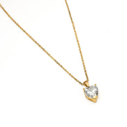 GOLD CRYSTAL HEART PENDANT NECKLACE WITH GIFT BOX #GLN1463G