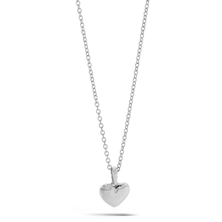 SILVER HEART SMALL PENDANT NECKLACE#SQXL0830007S (HF12)