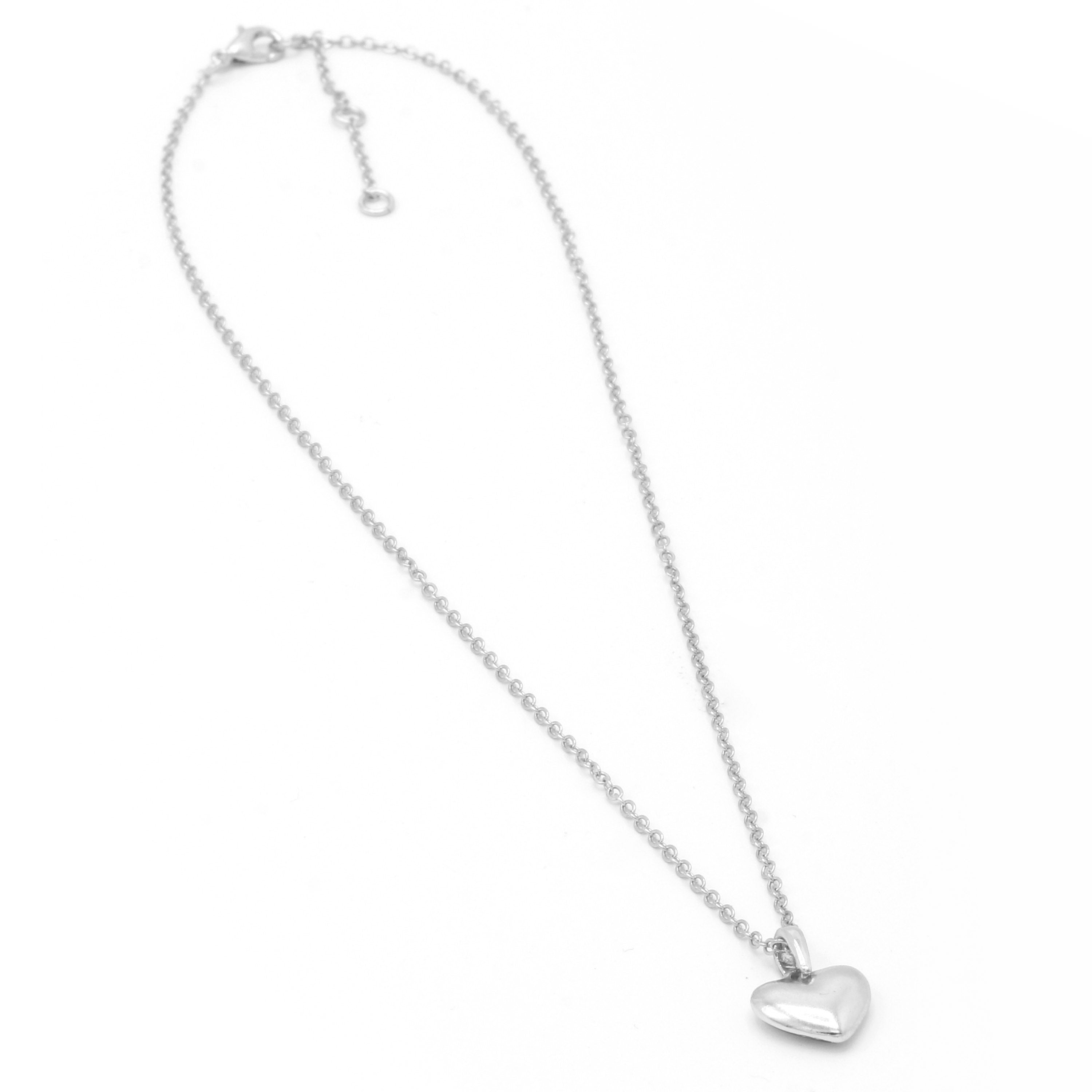 SILVER HEART SMALL PENDANT NECKLACE#SQXL0830007S (HF12)