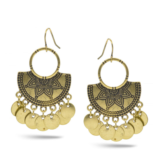 GOLD ROUND DISK EARRINGS#SQ285-17071G (GF8)