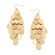 GOLD TEARDROP CHANDELIER EARRINGS#SQ6378G (GA15)