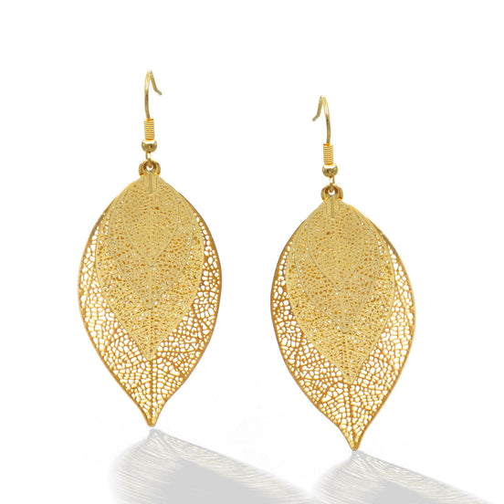 Gold Graduated Four Leaves Dangle Earrings #SQ321-08150011G (BB10)