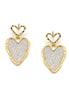 GOLD HEART GLITTER EARRINGS#SQAW091103