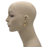 GOLD MATTE FINISHED ROUND BALL EARRINGS #SQGN08135G