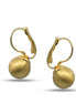 GOLD MATTE FINISHED ROUND BALL EARRINGS #SQGN08135G
