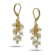 GOLD PEARL TASSEL EARRINGS #GOLDSQHX092006G(ND17)