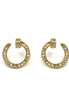 Gold Open Loop crystal Nail Stud Earrings #SQGN0830015G(OF22)