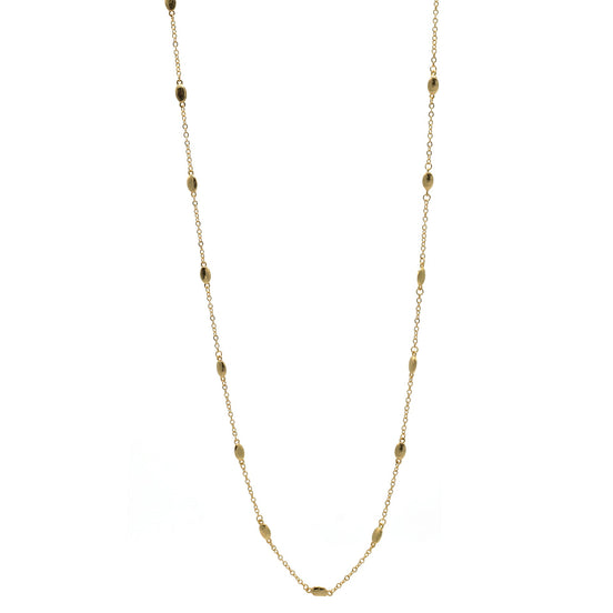 GOLD RICE BEAD NECKLACE AND EARRINGS SET #SQHX091602G (ME10)