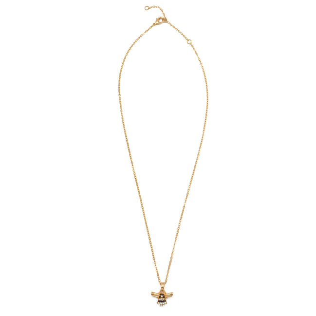 GOLD BEE PENDANT SHORT NECKLACE #SQXL-5163 (LH1)