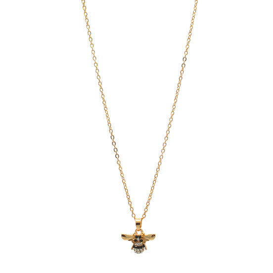 GOLD BEE PENDANT SHORT NECKLACE #SQXL-5163 (LH1)