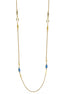 GOLD BLUE AND CLEAR MARQUES CRYSTAL 38" INCHES LONG CHAIN NECKLACE# SQGN091901(IB14)