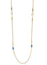 GOLD BLUE AND CLEAR MARQUES CRYSTAL 38" INCHES LONG CHAIN NECKLACE# SQGN091901(IB14)