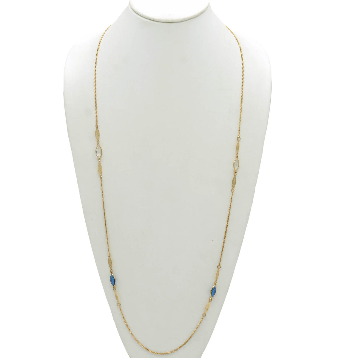 GOLD BLUE AND CLEAR MARQUES CRYSTAL 38