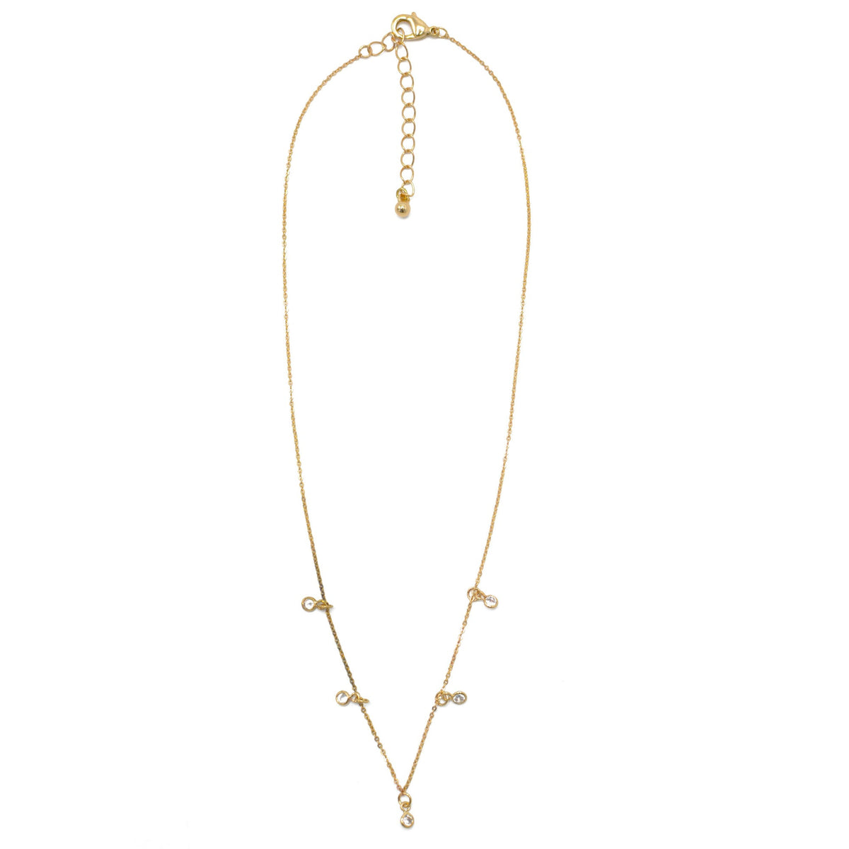 GOLD CRYSTAL CHAIN SHORT NECKLACE #N0820GCR (LG16)