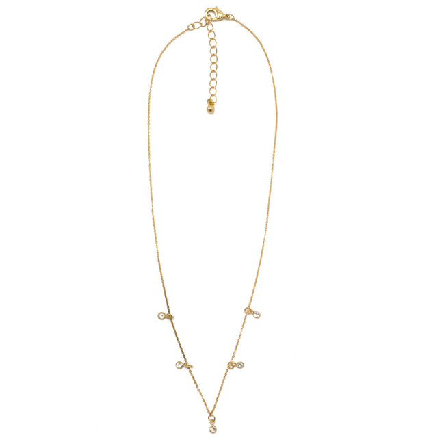 GOLD CRYSTAL CHAIN SHORT NECKLACE #N0820GCR (LG16)