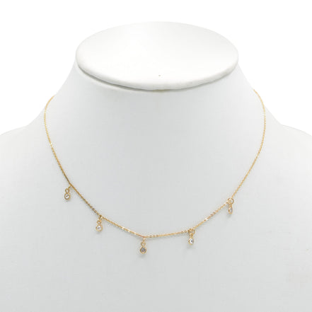 GOLD CRYSTAL CHAIN SHORT NECKLACE #N0820GCR (LG16)