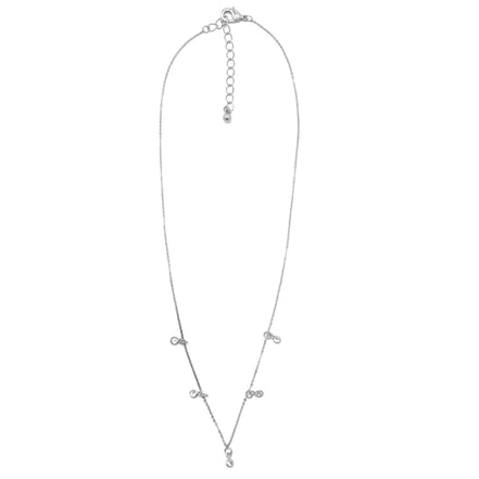 SILVER CRYSTAL CHAIN SHORT NECKLACE #N0820RCR (LG16)