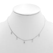 SILVER CRYSTAL CHAIN SHORT NECKLACE #N0820RCR (LG16)