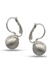 SILVER MATTE FINISHED ROUND BALL EARRINGS #SQGN08135S (GB14)