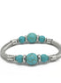 Silver and Turquoise Memory wire Stretch Bracelet #SQGN102201 (LE27)