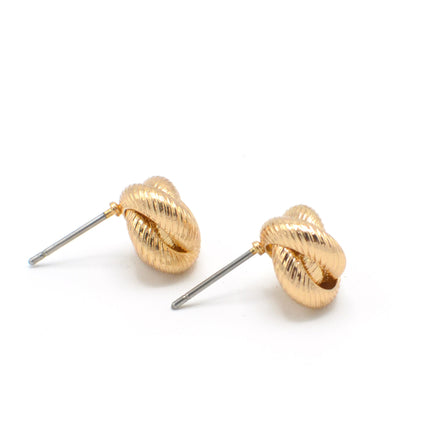 GOLD KNOT STUD EARRINGS#SQGN102216G (HH4)