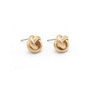 GOLD KNOT STUD EARRINGS#SQGN102216G (HH4)
