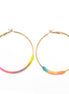 GOLD MULTI COLOR TREAD HOOP EARRINGS#SQGN102218 (BD12)