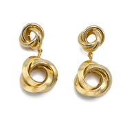 GOLD INTERLOCKING POST EARRINGS#SQMDD1017-24G (SF16)