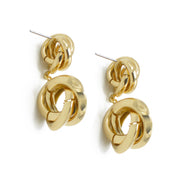 GOLD INTERLOCKING POST EARRINGS#SQMDD1017-24G (SF16)
