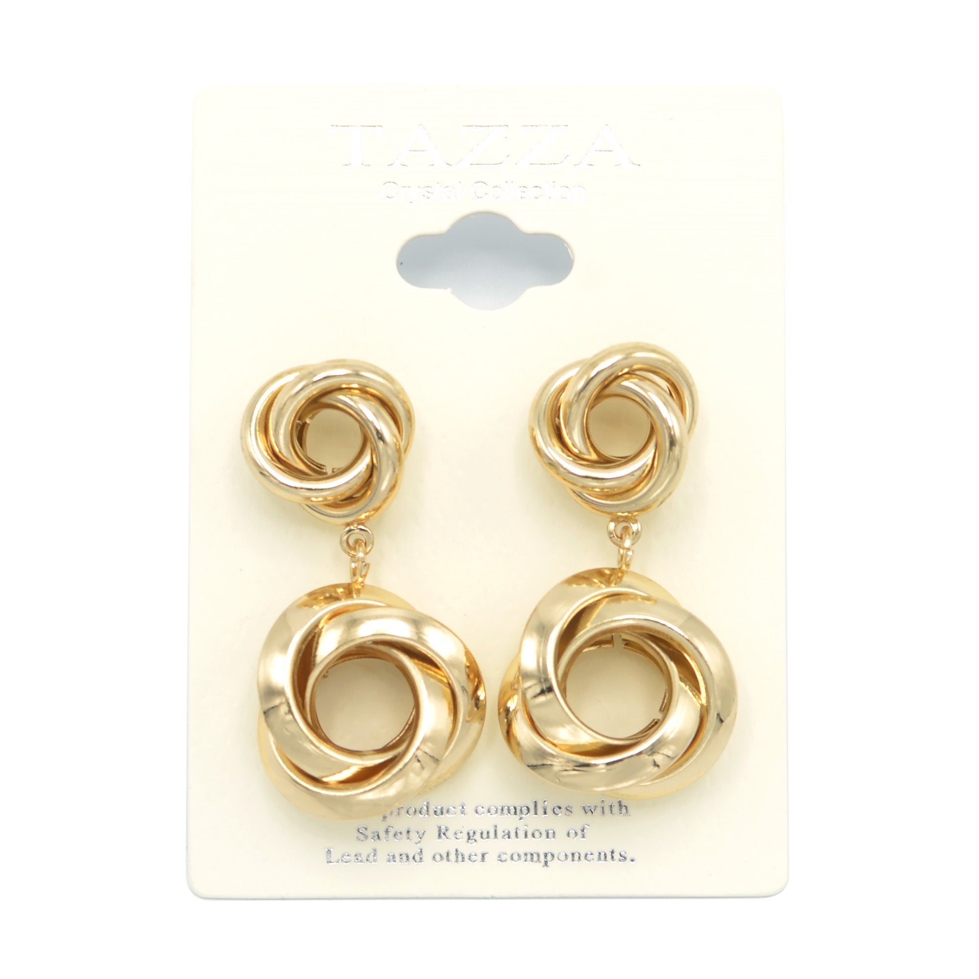 GOLD INTERLOCKING POST EARRINGS#SQMDD1017-24G (SF16)