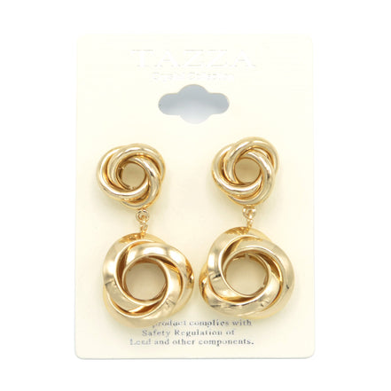 GOLD INTERLOCKING POST EARRINGS#SQMDD1017-24G (SF16)
