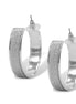 Silver & Glitter Textured Hoop Earrings 1.5"#SQMDD1017-32S (SF8/GB11)