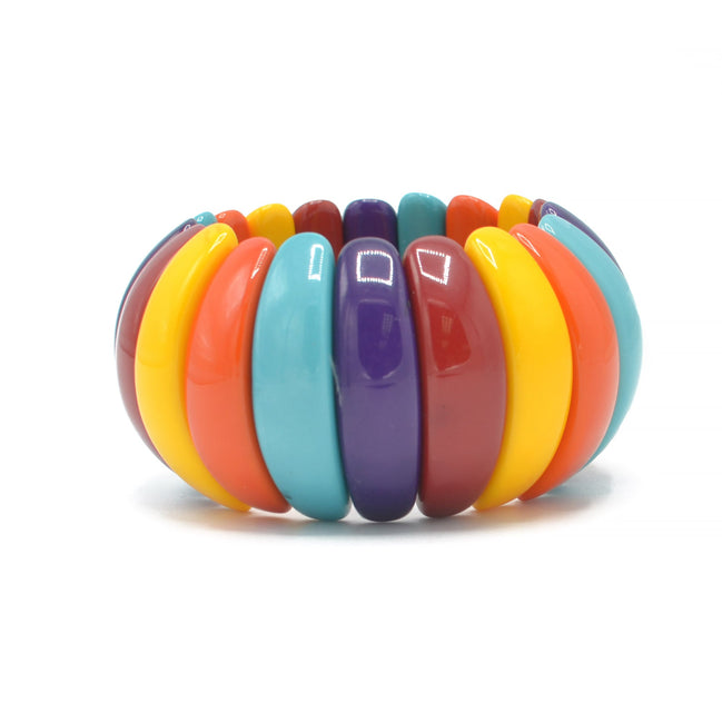 MULTI COLOR RESIN BEADS STRETCH BRACELET#FWNK-1907-20-A (AE7)