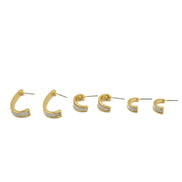 GOLD SET OF 3 GLITTER POST EARRINGS #SQGN1031-0009(GE1/GD1)