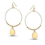 GOLD CREAM TEARDROP EARRINGS # SQXL102803CR (RG22)